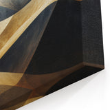 Abstract Desert Dune Art - Modern Landscape in Black and Gold Tones