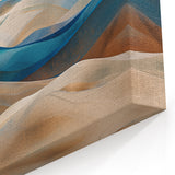 Serene Blue Dune Wall Art - Modern Desert Landscape in Teal and Sand