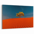 Striking Red Dune Wall Art - Solitary Tree in Vibrant Desert Landscape