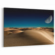 Moonlit Dune Wall Art - Serene Desert Landscape Under a Crescent Moon