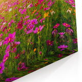 Fields Panorama Wall Decor - Vibrant Floral Meadow at Sunset
