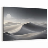 Serene Lunar Dune Wall Art - Dreamy Desert Landscape in Soft Grays