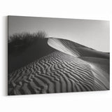 Textured Dune Wall Art - Black and White Desert Landscape with Shadows