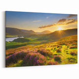 Fields Panorama Wall Decor - Golden Sunset Over Rolling Hills