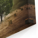 Field Landscape Wall Art - Solitary Tree Amidst Desolate Stumps