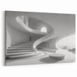 Minimalist White Staircase Wall Art - Contemporary Architectural Print