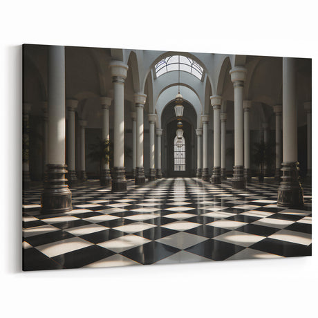Classical Columns and Arches Art - Black and White Architecture Wall Decor