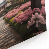 Serene Cherry Blossom Garden Wall Art - Elegant Garden Canvas Print