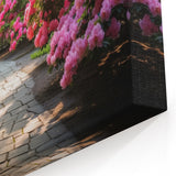 Serene Garden Path Wall Art - Tranquil Floral Landscape Canvas Print