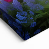 Sunlit Garden Pathway Art - Vibrant Floral Landscape Canvas Print