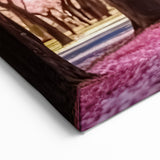 Cherry Blossom Tunnel Art - Vibrant Spring Garden Landscape Print
