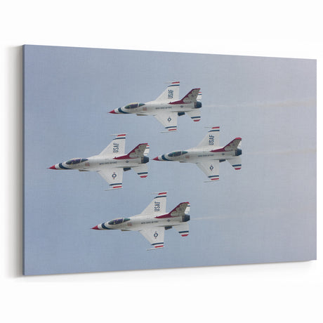 Vintage Aircraft Art: US Air Force Fighter Jet Formation Canvas Print
