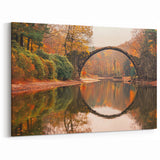 Autumn Arch Bridge Wall Art - Captivating Landscape Canvas Prints