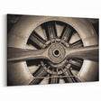 Vintage Aircraft Art: Close-Up of Classic Propeller Engine on Canvas