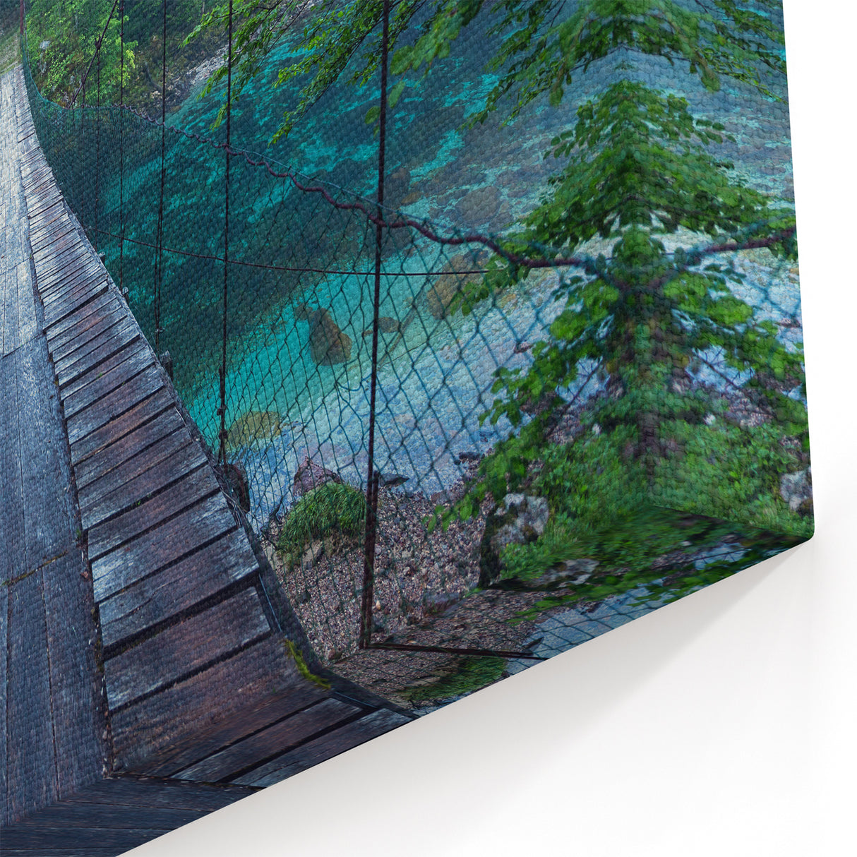 Misty Forest Bridge Wall Art - Tranquil Nature Landscape Prints