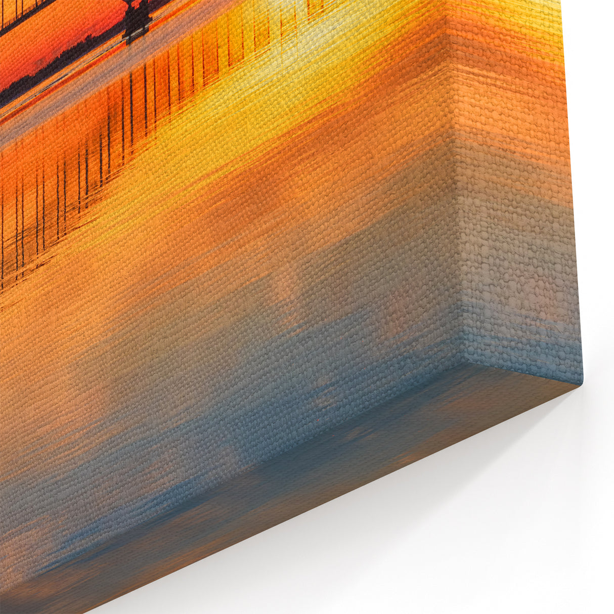 Sunset Reflection Bridge Wall Art - Radiant Landscape Canvas Prints
