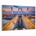 Modern Cable-Stayed Bridge Wall Art - Urban Nightscape Canvas Prints