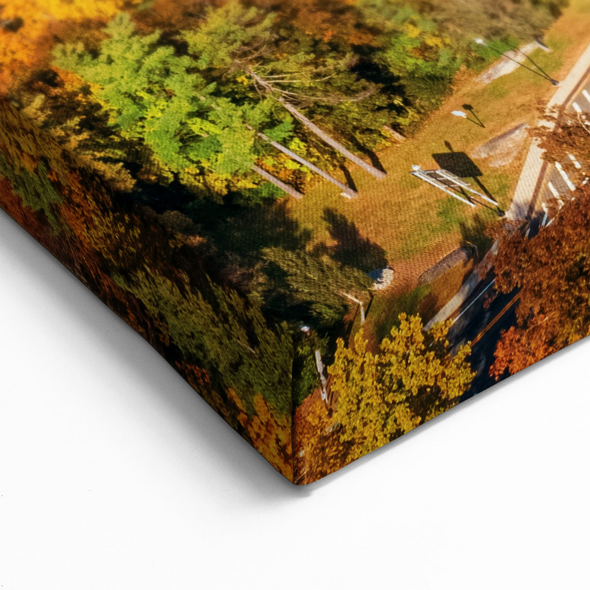 Autumn Bridge Over River - Stunning Fall Foliage Landscape Wall Art
