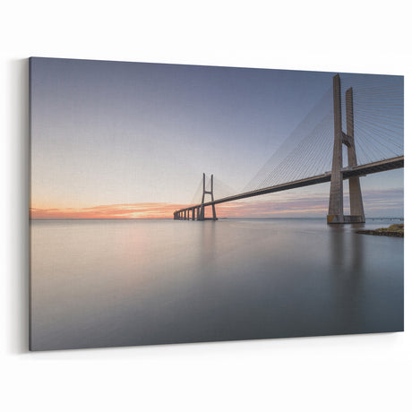 Elegant Bridge at Sunrise - Modern Scenic Bridge Wall Art Photography