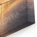 Golden Sunrise Bridge Reflection - Warm Scenic Bridge Wall Art Print