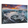 Dramatic Glacier Sunset Art - Stunning Glacier Canvas Wall Decor