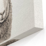 Classic Sheep Portrait Wall Art - Detailed Farm Animal Canvas Print