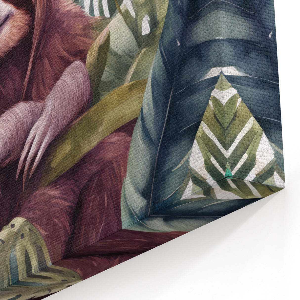 Serene Sloth Jungle Art - Green Leafy Wall Decor for Nature Lovers