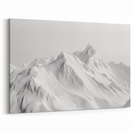 Minimalist Glacier Art - Elegant Monochrome Glacier Landscape Print