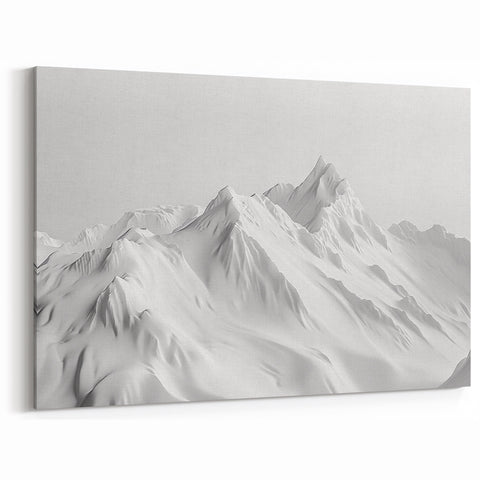 Minimalist Glacier Art - Elegant Monochrome Glacier Landscape Print