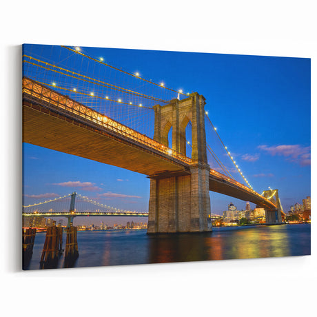 Scenic Brooklyn Bridge Wall Art - Landscape Bridge Canvas Print