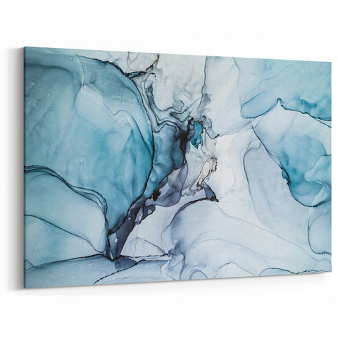 Abstract Glacier Art - Elegant Glacier-Inspired Watercolor Print