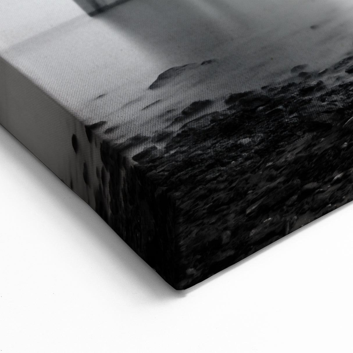 Modern Monochrome Bridge Art - Black and White Landscape Canvas Print