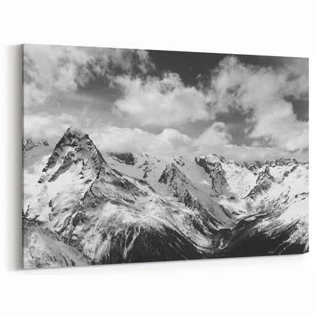 Black and White Glacier Art - Majestic Mountain Landscape Photography