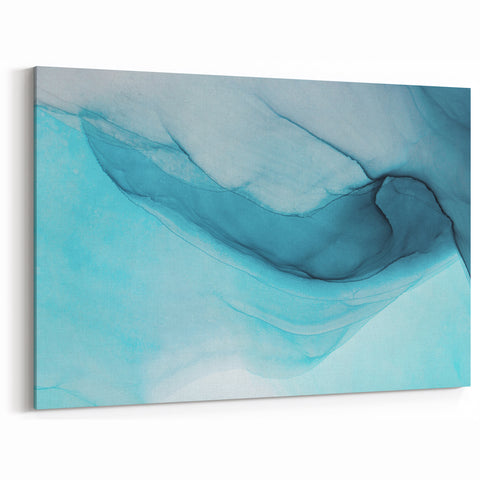 Abstract Glacier Art - Tranquil Blue Glacier-Inspired Watercolor Print