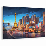 Las Vegas City Wall Decor - Stylized Skyline Canvas & Framed Prints
