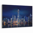 Hong Kong Skyline Wall Art | Night Cityscape Canvas | Downtown Photography