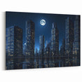 Hong Kong Skyline Wall Art | Moonlit Cityscape | Night Photography