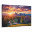 Stunning Denver Skyline Print – Vibrant Sunset Over City Park Art