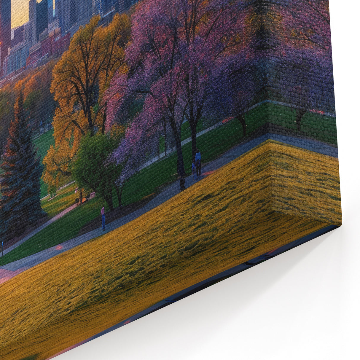 Stunning Denver Skyline Print – Vibrant Sunset Over City Park Art