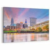 Vibrant Cleveland Skyline Wall Art - Downtown Cityscape Canvas Print