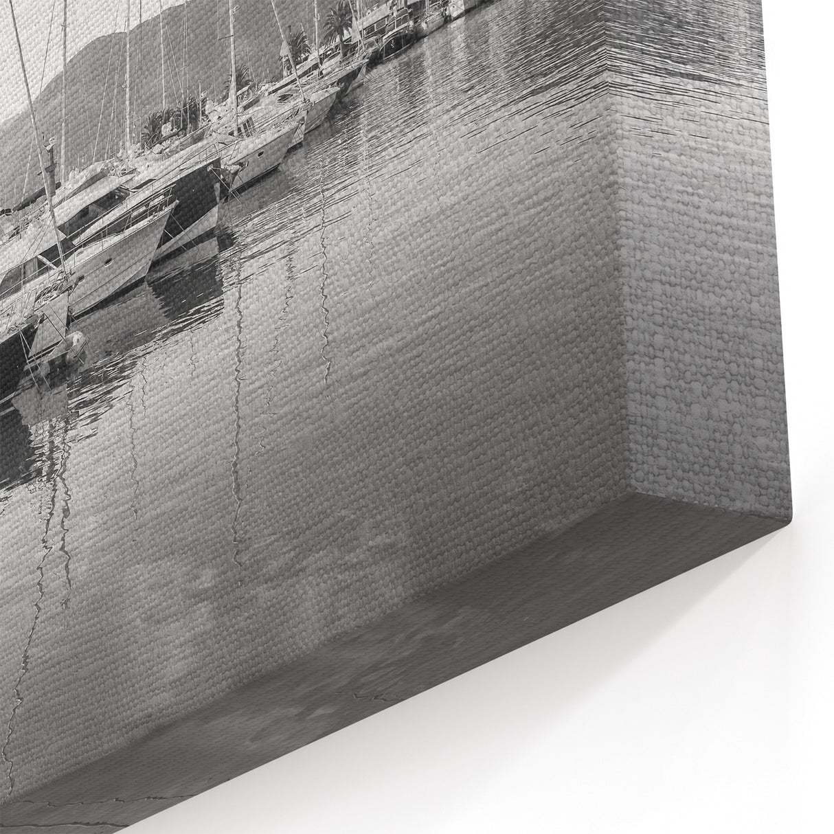Elegant Black and White Harbor Wall Art - Serene Coastal Nautical Scene