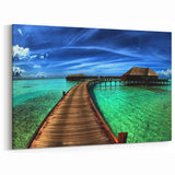 Tropical Paradise Bridge Art - Vibrant Ocean Landscape Canvas Print