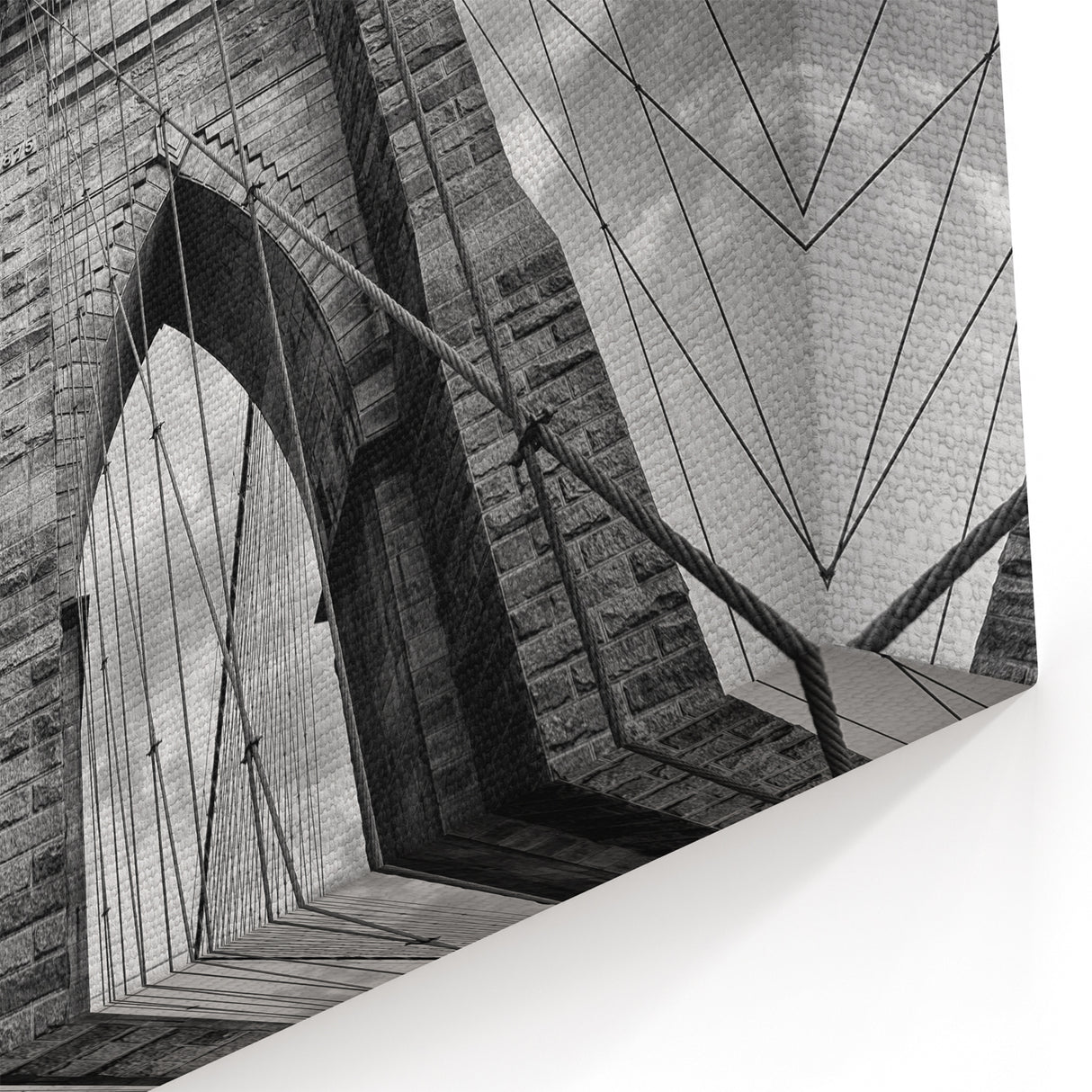 Architectural Bridge Perspective Art - Black and White Canvas Print