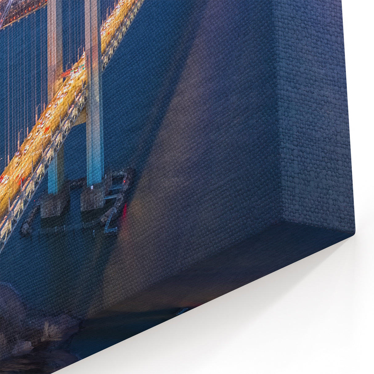 City Lights Bridge Art - Vibrant Nighttime Urban Canvas Print