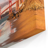 Golden Gate Bridge Coastal Art - Warm Sunset Canvas Print