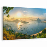 Breathtaking Rio de Janeiro Harbor Wall Art - Stunning Sunrise Panorama
