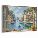Tranquil Coastal Harbor Scenery Wall Art – Nautical Harbor Canvas