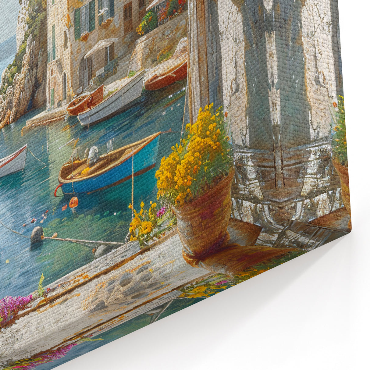 Tranquil Coastal Harbor Scenery Wall Art – Nautical Harbor Canvas
