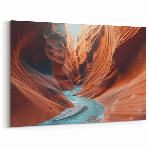 Dynamic Canyon Stream Art - Scenic Canyon Canvas Prints for Home Decor