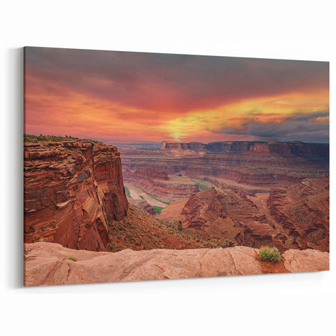 Sunset Canyon Wall Art - Majestic Nature Canvas Prints for Home Decor